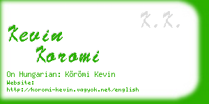 kevin koromi business card